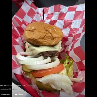 Cheeseburger with all the trimmings