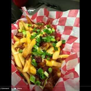Delicious hand cut loaded fries
