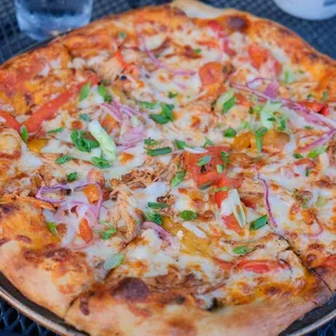 Chicken &amp; smoked pepper pizza