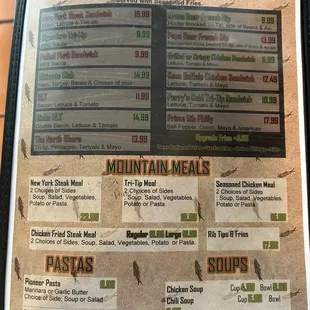 Dinner Lunch Menu
