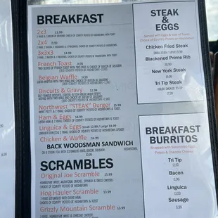 Updated Breakfast Menu