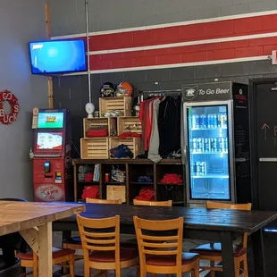 the inside of a bar