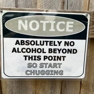 Sign at the back exit