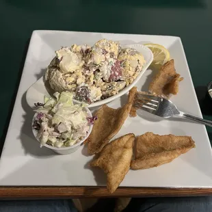 Blue Gill, Potato Salad and Coleslaw