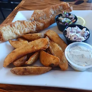 Small haddock fish dinner