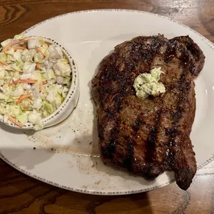 Ribeye with coleslaw