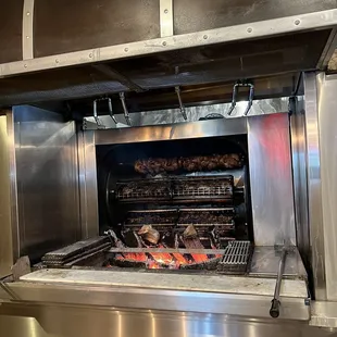 the grill being cooked