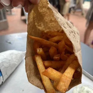 Crispy fries were the best part of the meal!