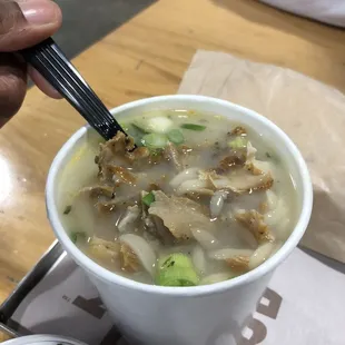 Chicken Avgolemono Soup was very hot and tasted amazing