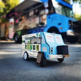 a blue food truck