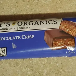 Organic power bar, .60 cents.