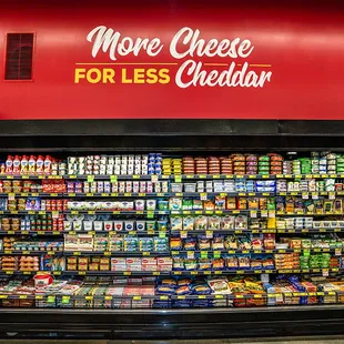 a display of cheese and other foods