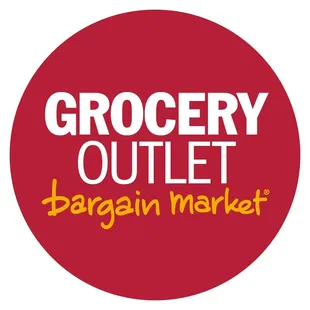 a red circle with the words grocery outlet bargain market