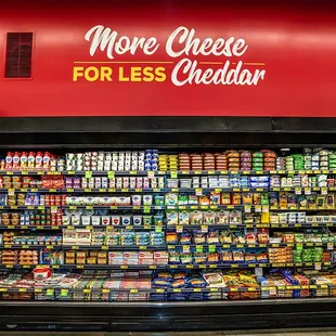a display of cheese and other snacks