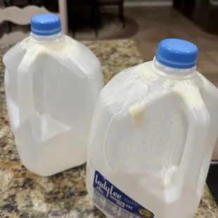 See the curdled milk inside?