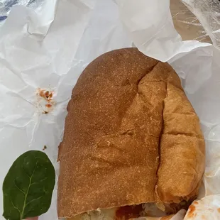 Size of a half of a meatball sub