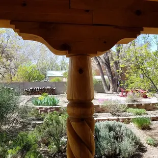 Detail view of the rope carved column and korbel