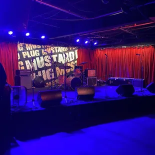 a stage with a band on it
