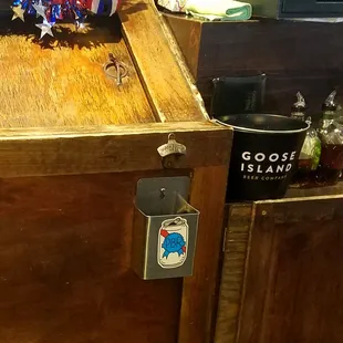 a close up of a bar