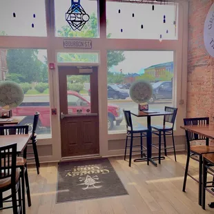 the entrance to the restaurant