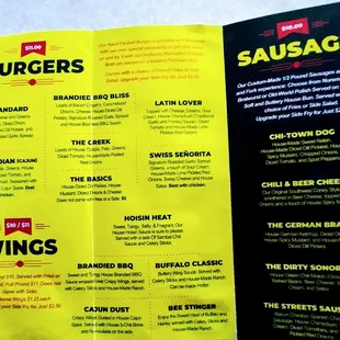 Menu. Smart variety without being overwhelming.