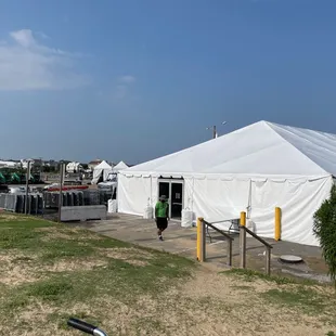 Parking lot temporarily closed They are using parking lot for storage for the big concert weekend in June