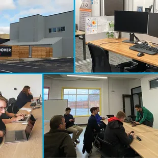 Groover Labs offers hotseats, dedicated desks, private offices, conference rooms, and an event venue.