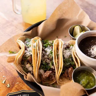 Carne Asada Tacos paired with a Marg!