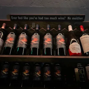 Wine rack with cute saying