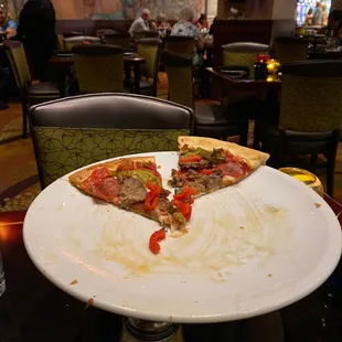 Meat pizza with added peppers