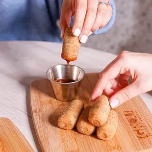 Whole Wheat Tequenos with guava sauce on the side