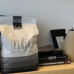 Coffee back with coffee books