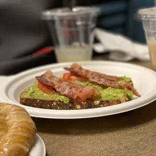 bacon and avocado toast