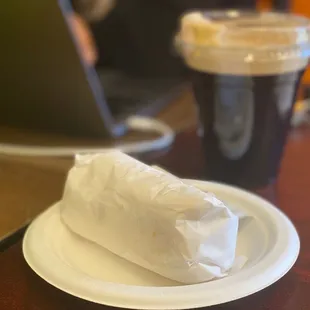 a burrito on a plate
