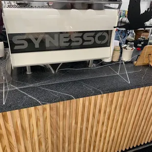 a close up of a counter