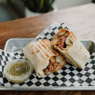 Breakfast burrito with house-made salsa