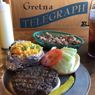 Burger and potato were both delicious, made with top quality ingredients, great service.