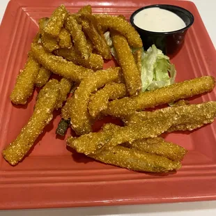 Fried pickle appetizer