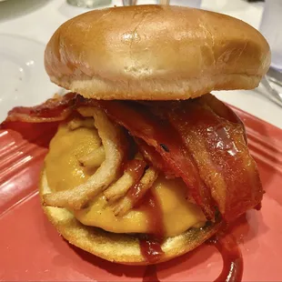 Bbq candied bacon burger
