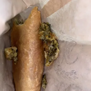 This morning I ordered a spinach and feta pie. On my way home, I discovered a piece of hair in my pie on my second bite.