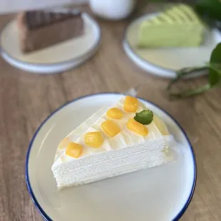 Mango crepe cake.