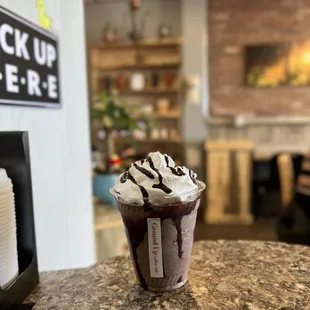 Double chocolate frappe.