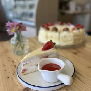 Strawberry crepe cakes
