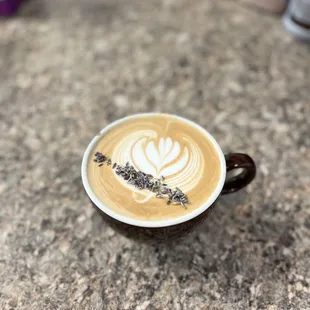 Lavender honey latte'