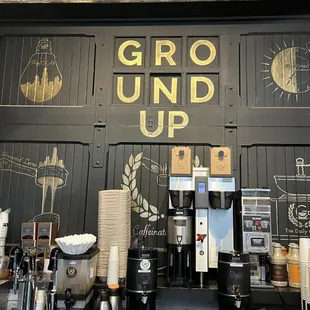 ground up coffee on display