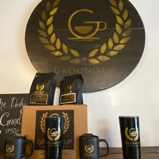 a selection of coffee mugs