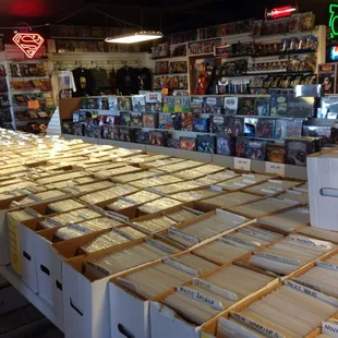 A small section of Ground Zero's backstock of comics. 50% off all the time off most if their back issues