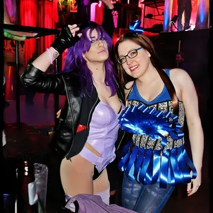 two women dressed in costumes