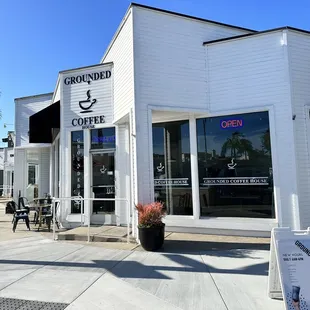 the front of the building