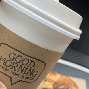 London fog with what&apos;s left of a chocolate croissant